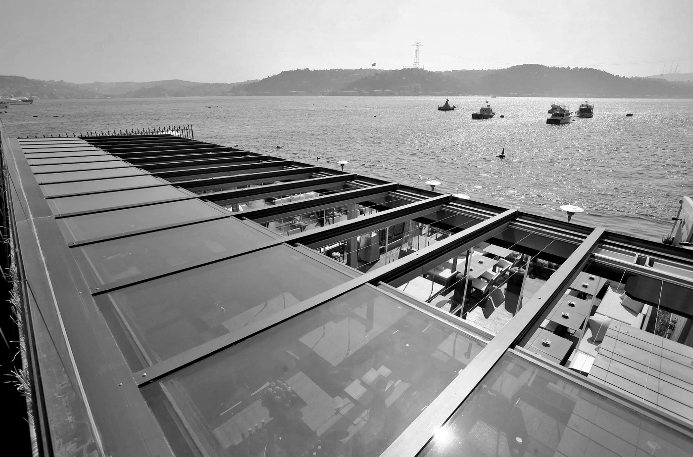Bosphorus retractable-roof restaurant